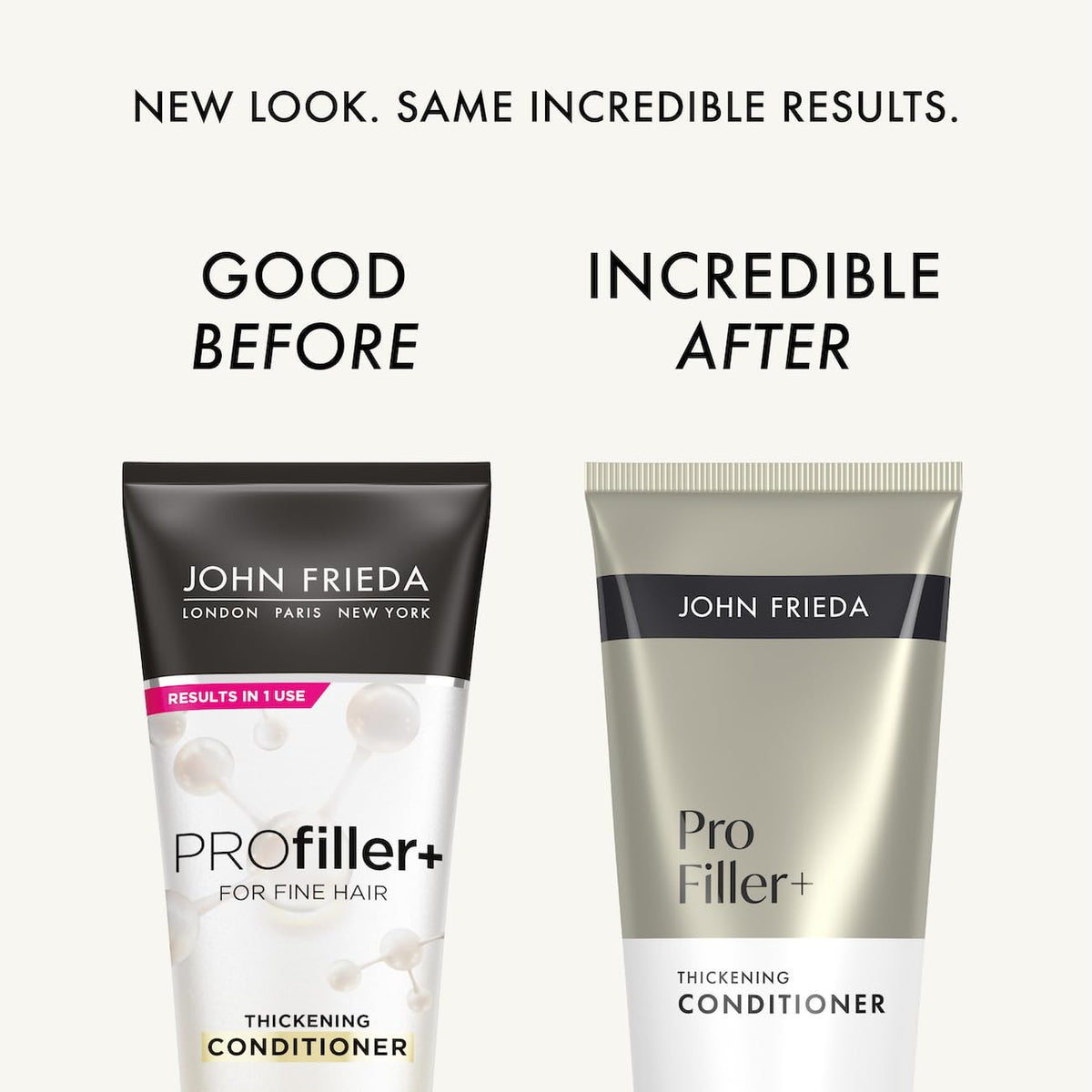 John Frieda PROfiller+ Thickening Conditioner - Biotin & Hyaluronic Acid, Color Safe, 75ml Travel Size