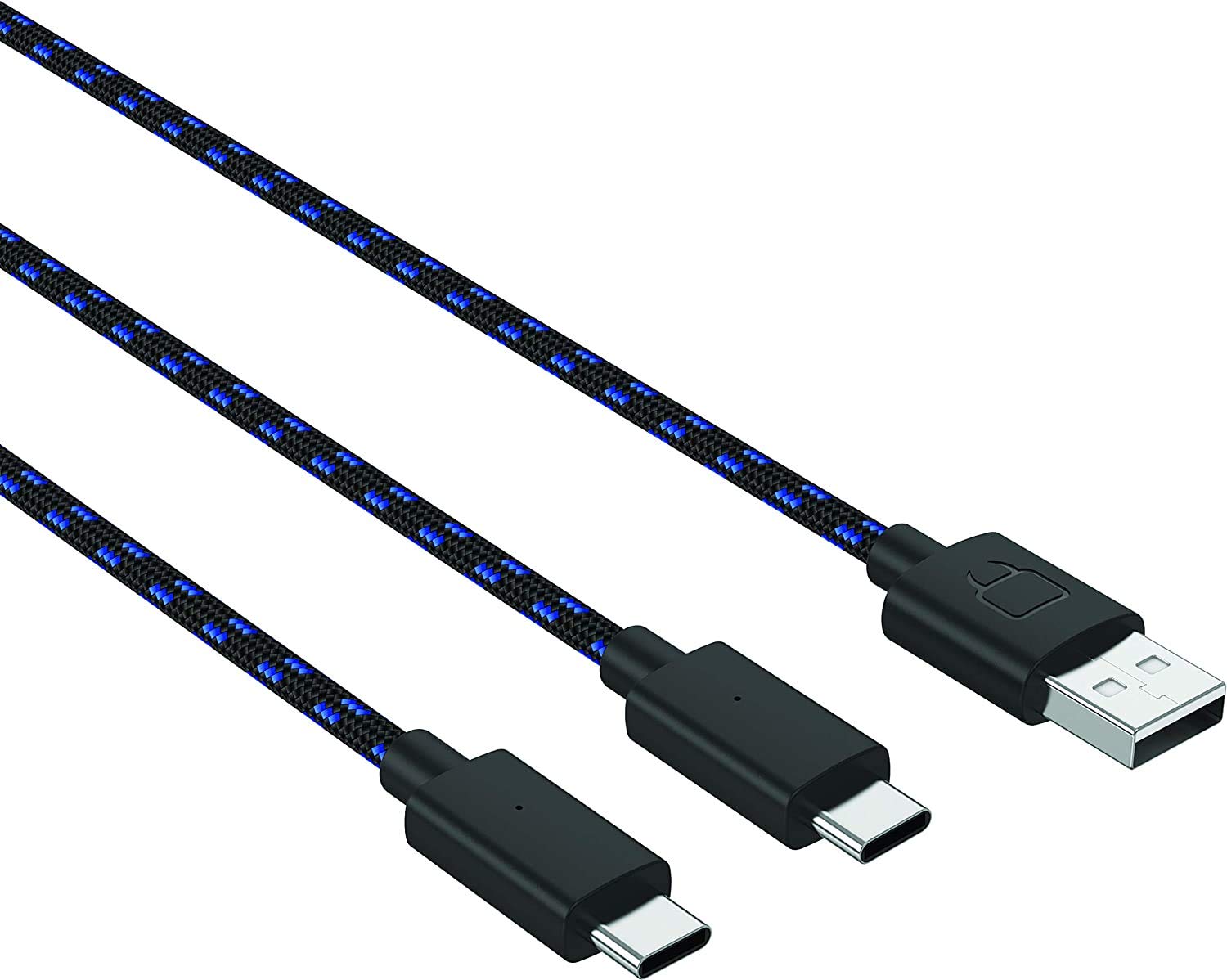 Venom Dual Play & Charge Cable - 3m Braided USB-C for PS5 | Charges 2 Controllers Simultaneously
