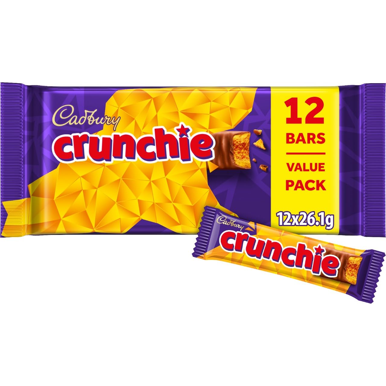 Cadbury Crunchie Chocolate Bar - Honeycomb Centre Covered in Milk Chocolate,12 Pack 2