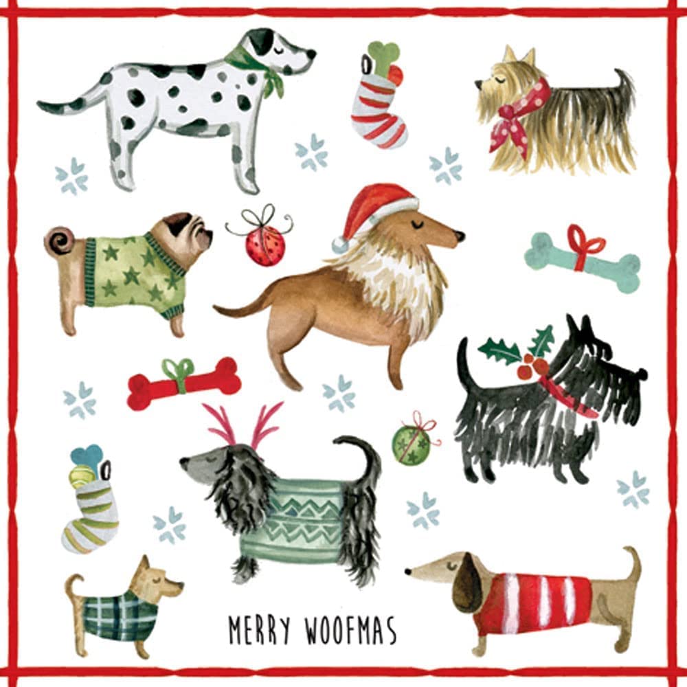 Ti-flair Christmas Dogs Luxury 3-Ply Paper Napkins 1