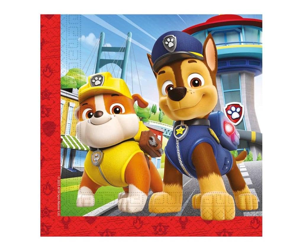Procos Paw Patrol Rescue Heroes Napkins - 20 Count, 2-Ply, Multicolored | 33cm x 33cm