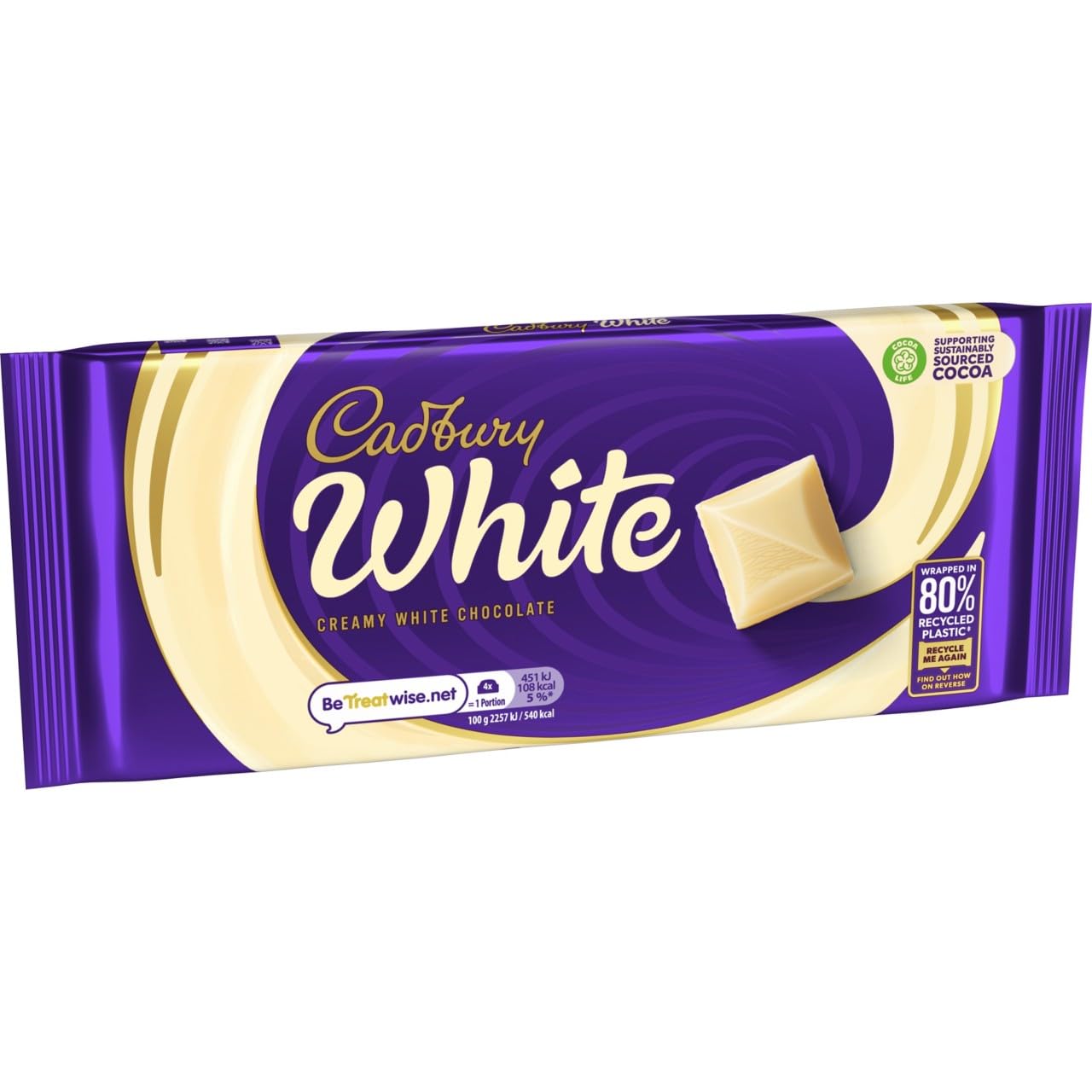 Cadbury White Chocolate Bar - Creamy White Chocolate Treat | 180g Bar 2