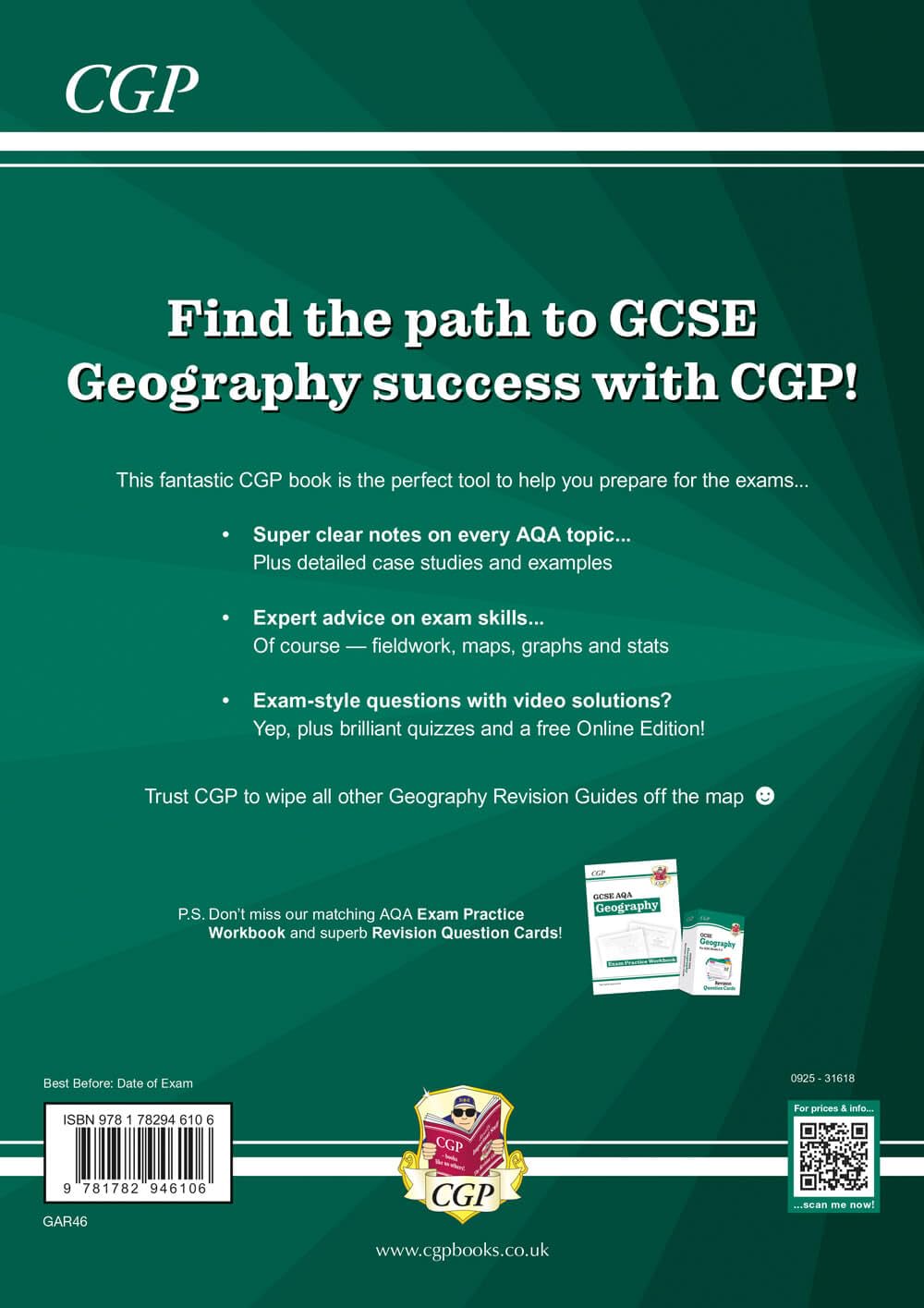 CGP GCSE Geography AQA Revision Guide - Catch-up & Exam Prep | Paperback | 144 Pages