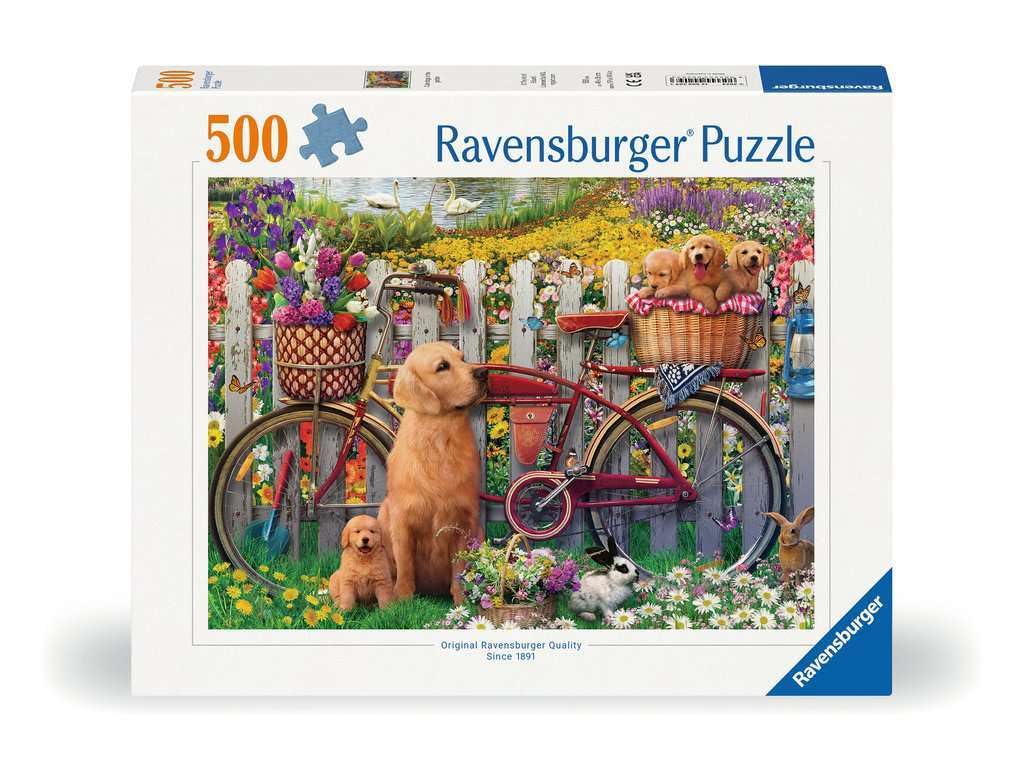 Ravensburger Cute Dogs in The Garden Jigsaw Puzzle - 500 Pieces | Premium Quality