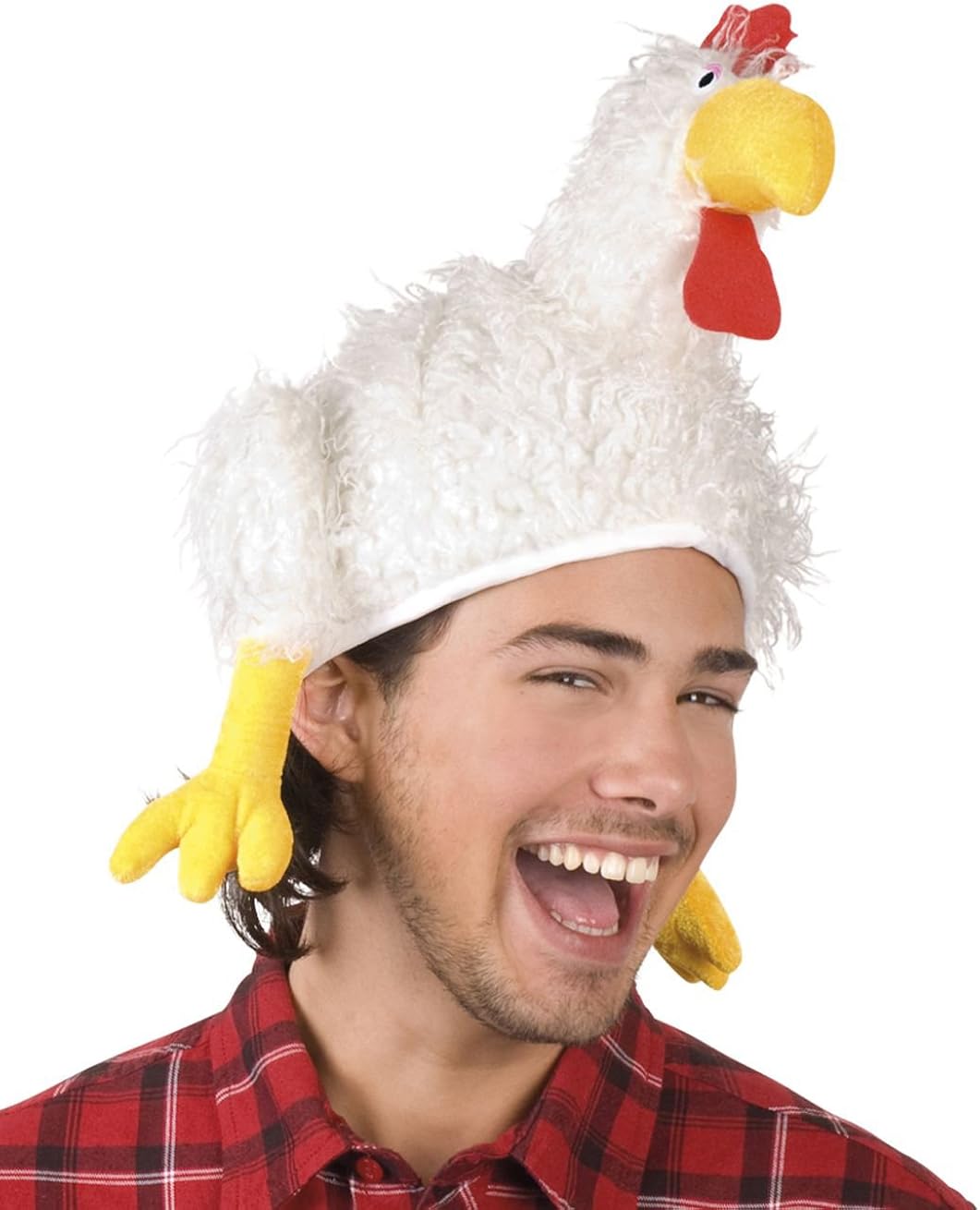 Boland Chicken Carnival Hat for Adults, Fluffy White Wool Theme Party Hat 1