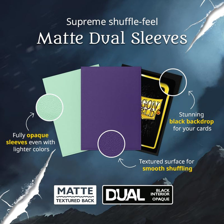Dragon Shield AT-15141 Card Sleeves - Clear Front Matte Black Back, 60 Count