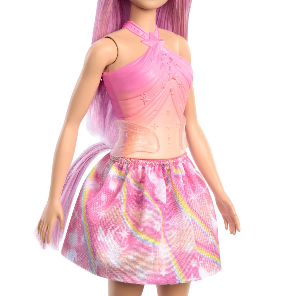 Barbie Unicorn Doll with Fantasy Hair & Ombre Outfit | 17.72 in | HRR13 5