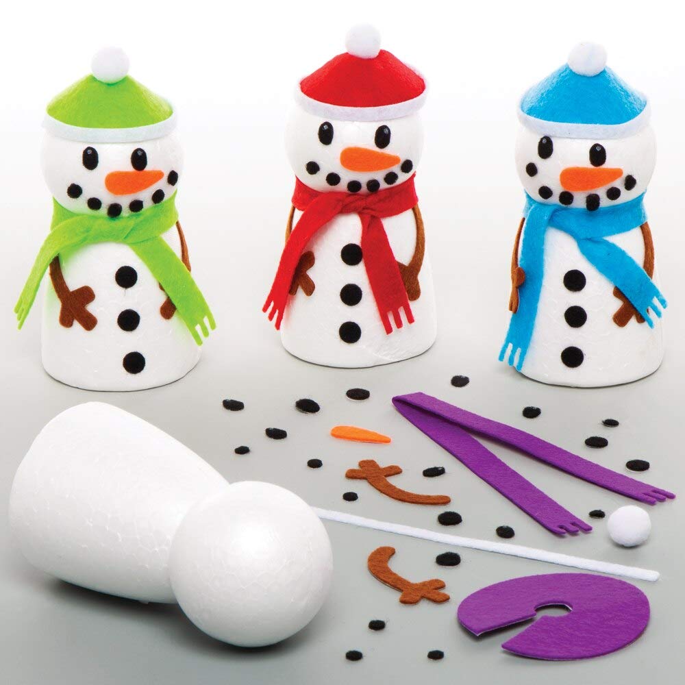 Baker Ross AT190 Build a Snowman Craft Kit - Christmas Arts & Crafts for Kids