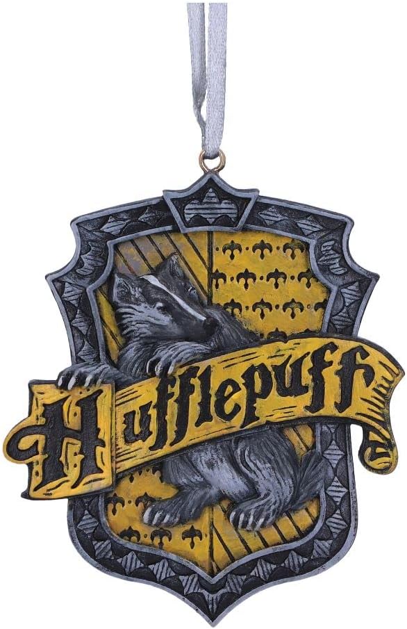 Nemesis Now Harry Potter Hufflepuff Crest Hanging Ornament, Yellow, 8cm