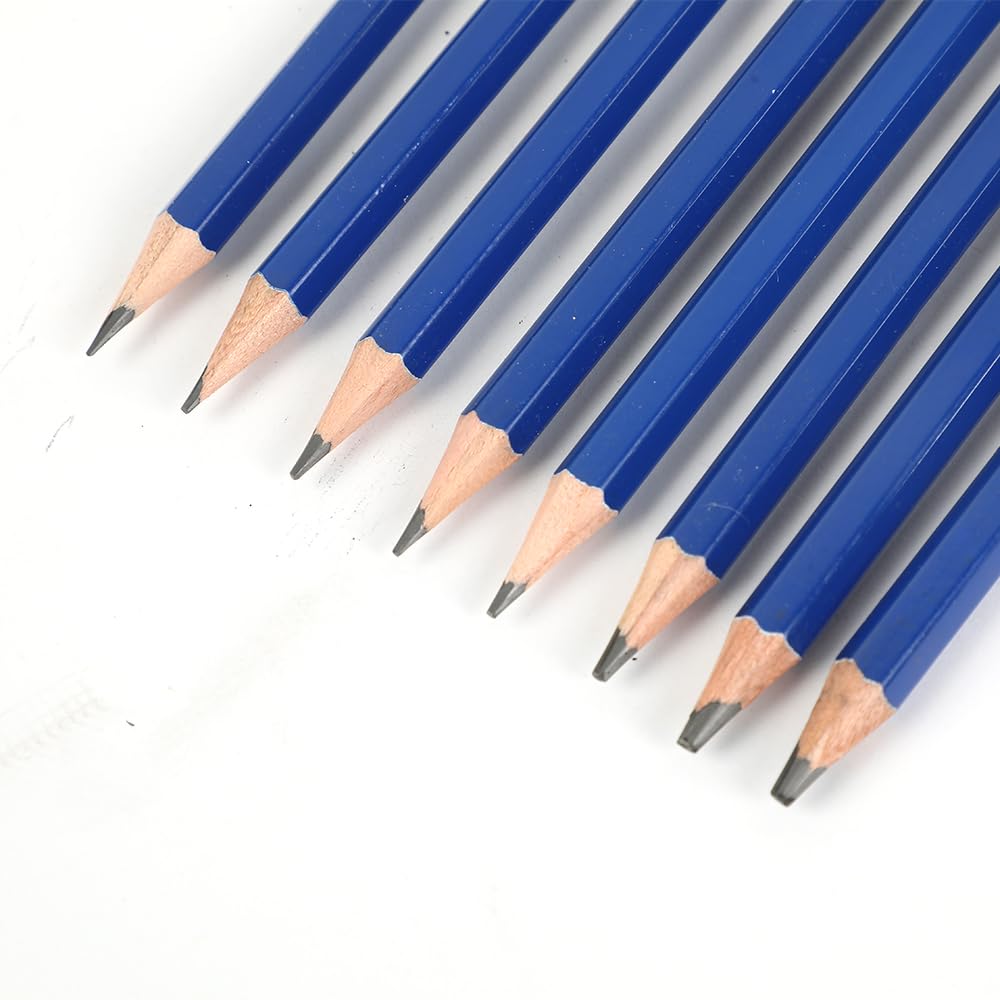 ANSIO Drawing Pencils Set of 8 - 2H, 4H, HB, B, 2B, 4B, 6B, 8B Graphite Sketching Pencils | Wood Material