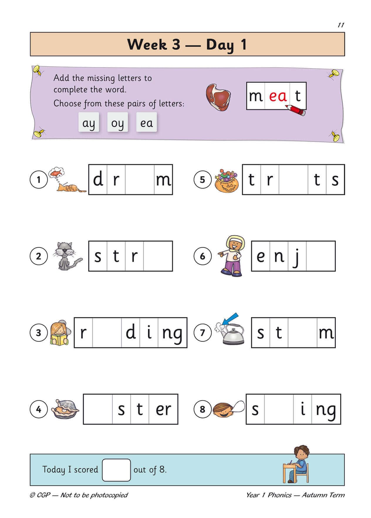CGP Year 1 Daily Practice Book - Phonics Study Aid for Autumn Term | Ages 5-6 | Paperback 2