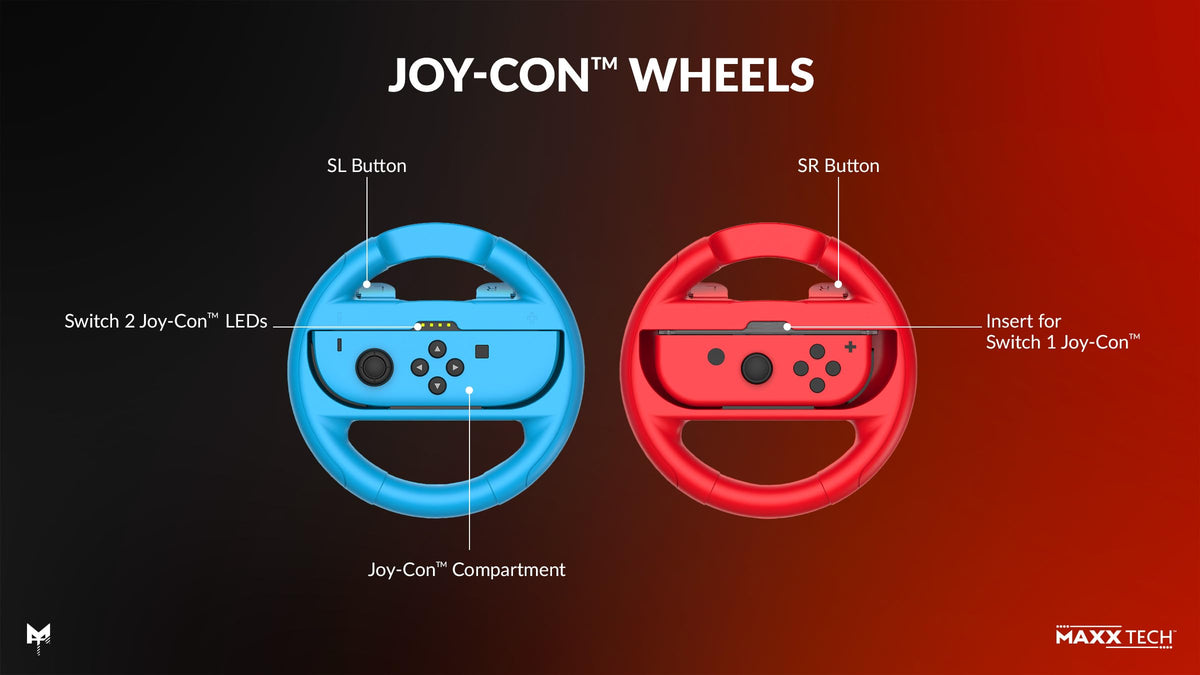 Maxx Tech Joy-Con Wheels & Grips Kit [Nintendo Switch]