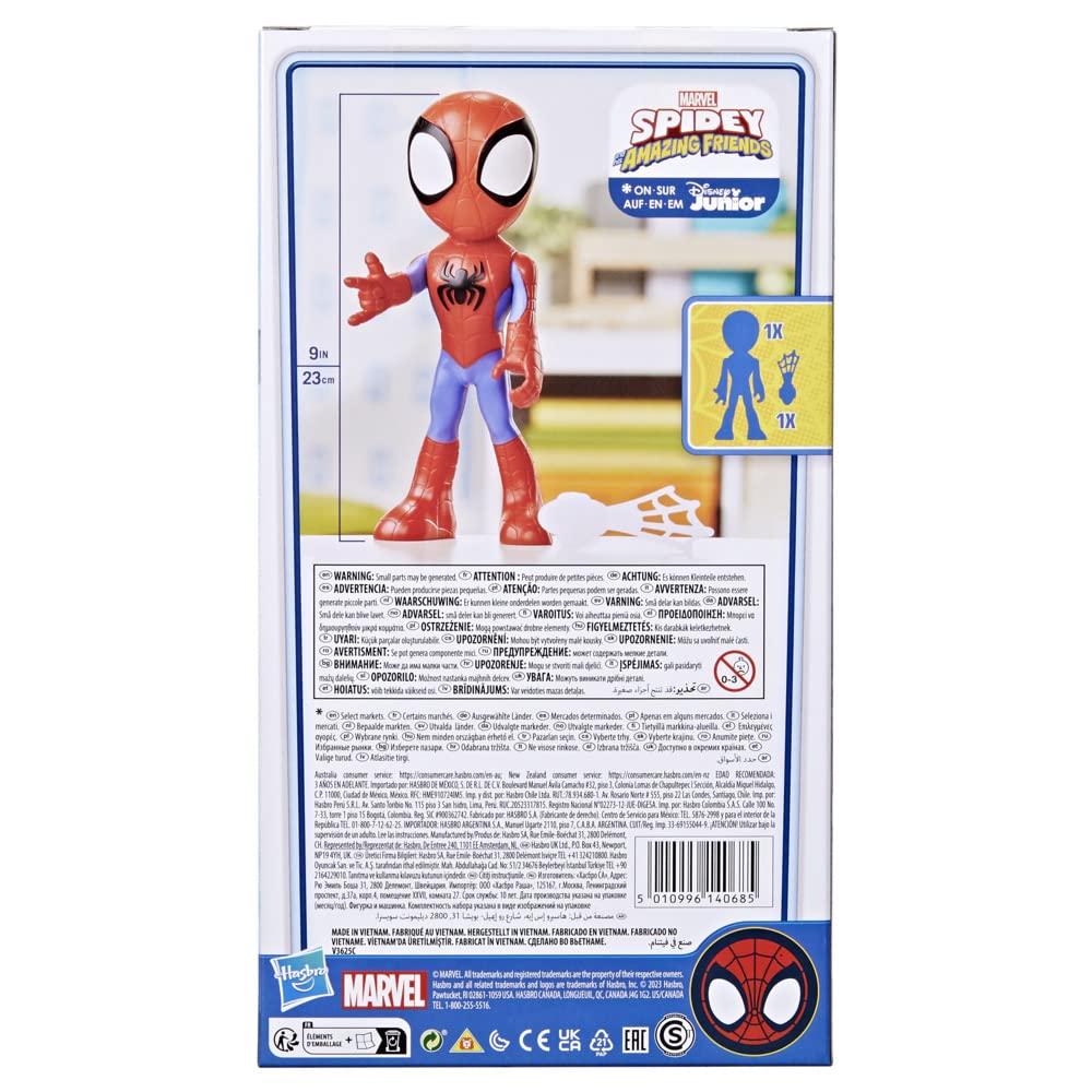 Hasbro Marvel Spidey and His Amazing Friends Supersized Spidey Action Figure | 9-inch | Ages 3+ 3
