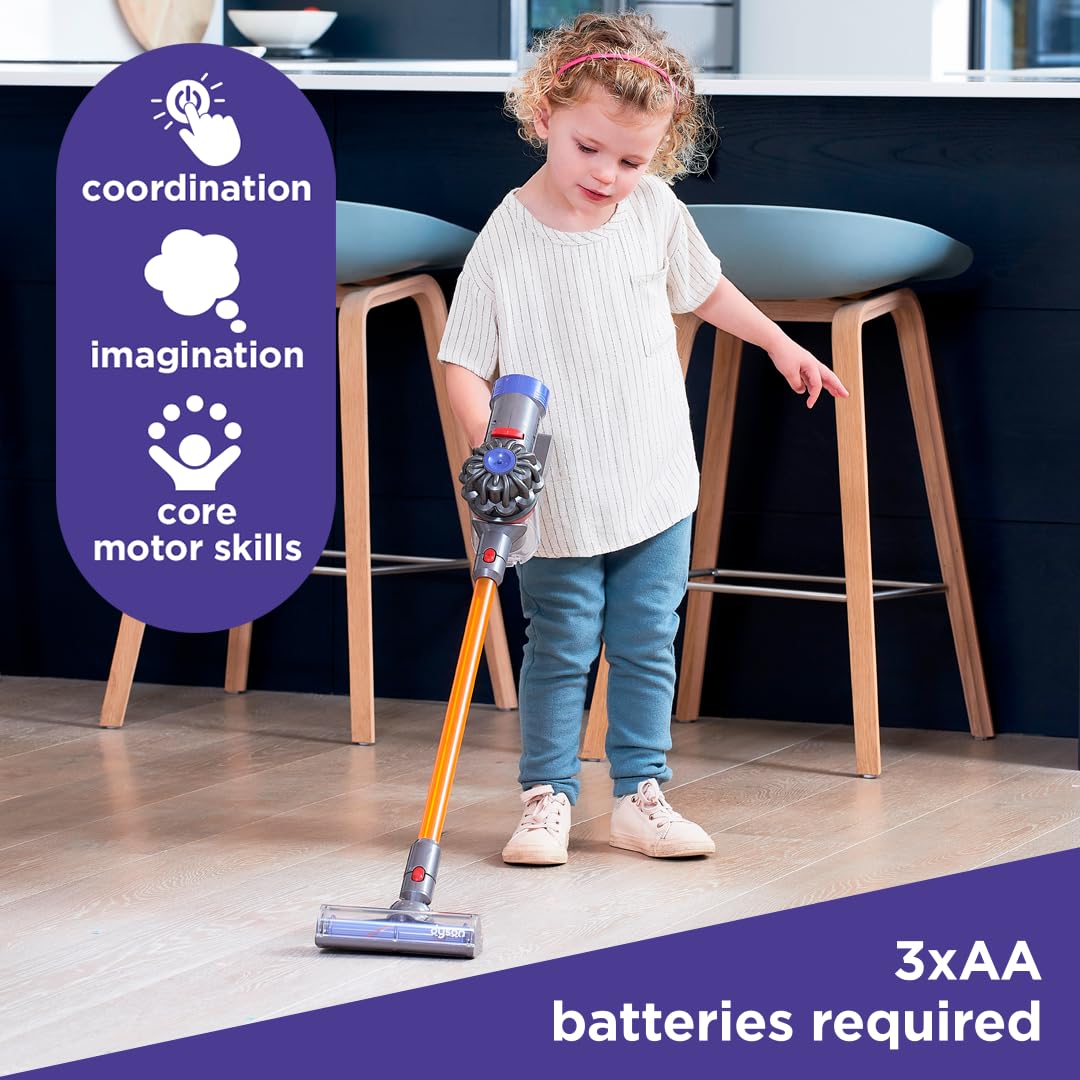 Casdon Dyson Cordless Vacuum Toy - Realistic Role-Play | Ages 3+ | Purple & Orange 5