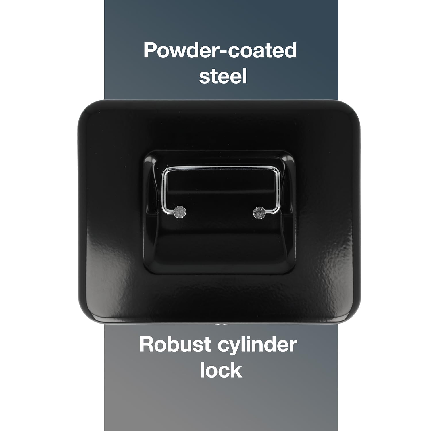 Westcott Lockable Cash Box - Robust Sheet Steel Security | Black | 20 x 16 x 9 cm 4