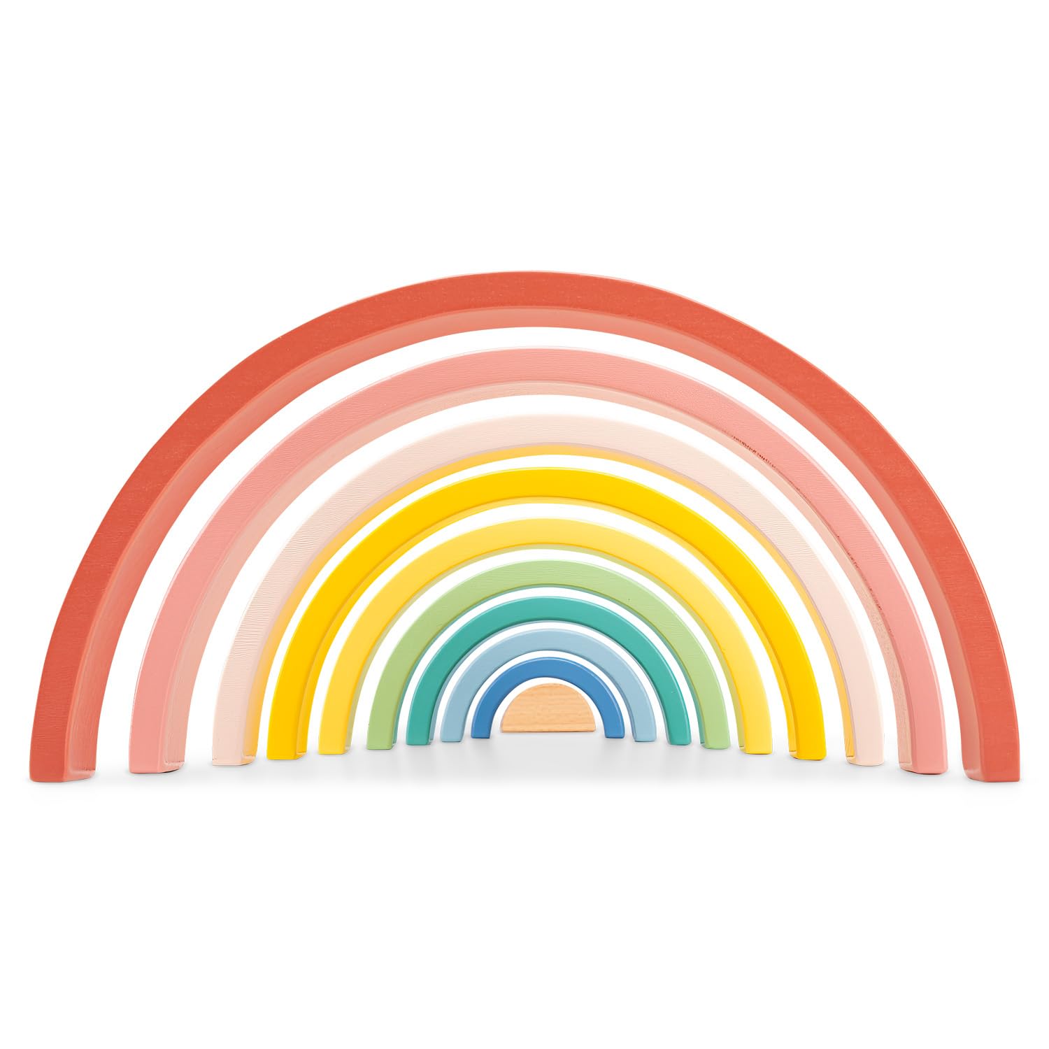 Woet Wooden Rainbow Stacker for Toddlers Age 12m+ - 10-Piece Arches, Non-Toxic Wood 6