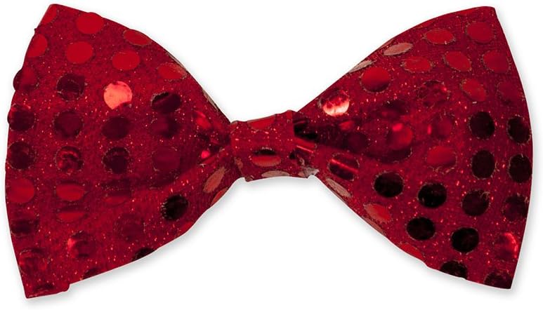 Bristol Novelty Sequin Red Bow Tie, One Size 1