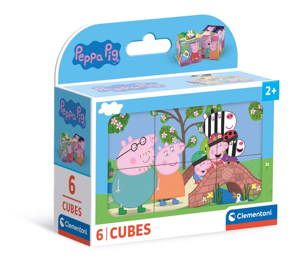 Clementoni Peppa Pig 6-Piece Cube Puzzle - Educational Toddler Puzzle for Ages 2+ 1