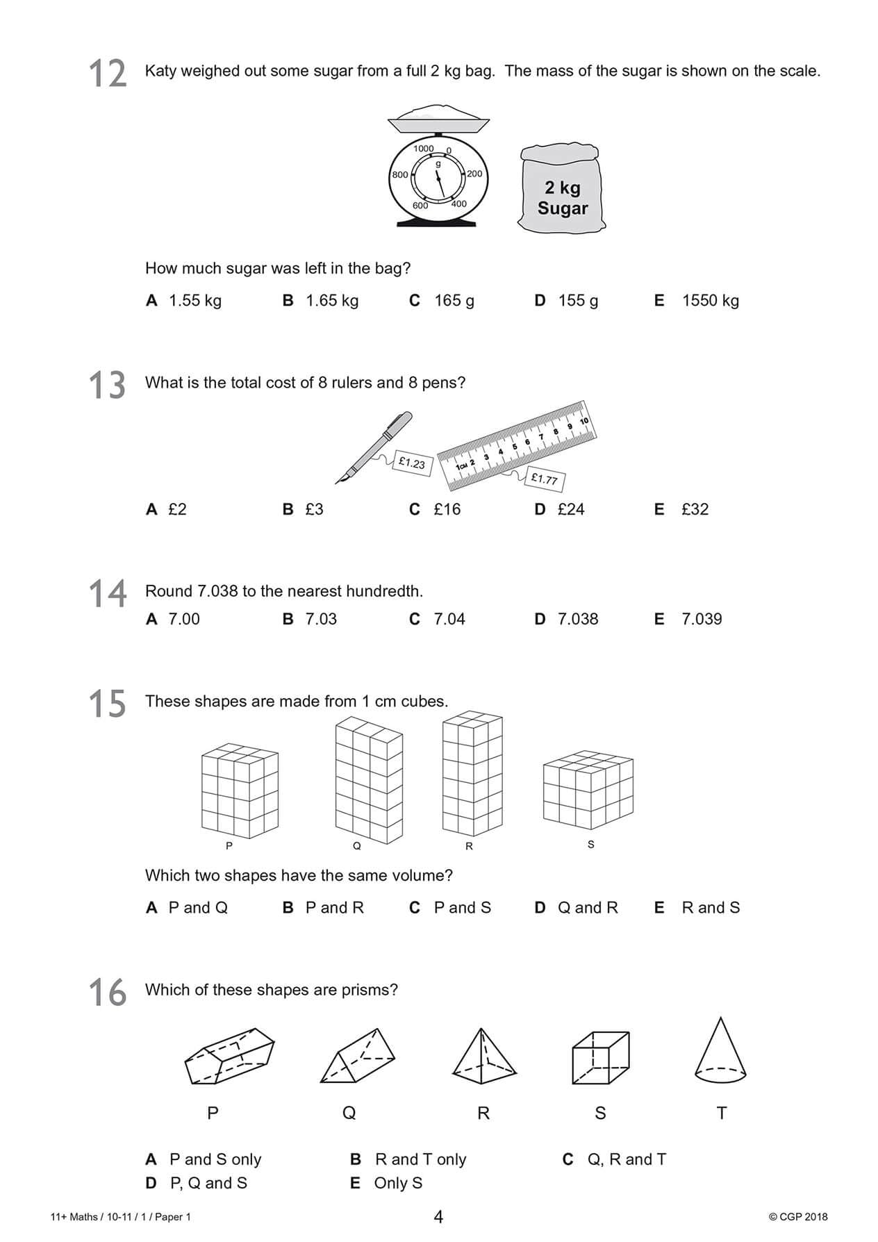 CGP 11+ GL Maths Practice Papers - Ages 10-11 | Pack 1 | Includes Parents' Guide & Online Edition 5