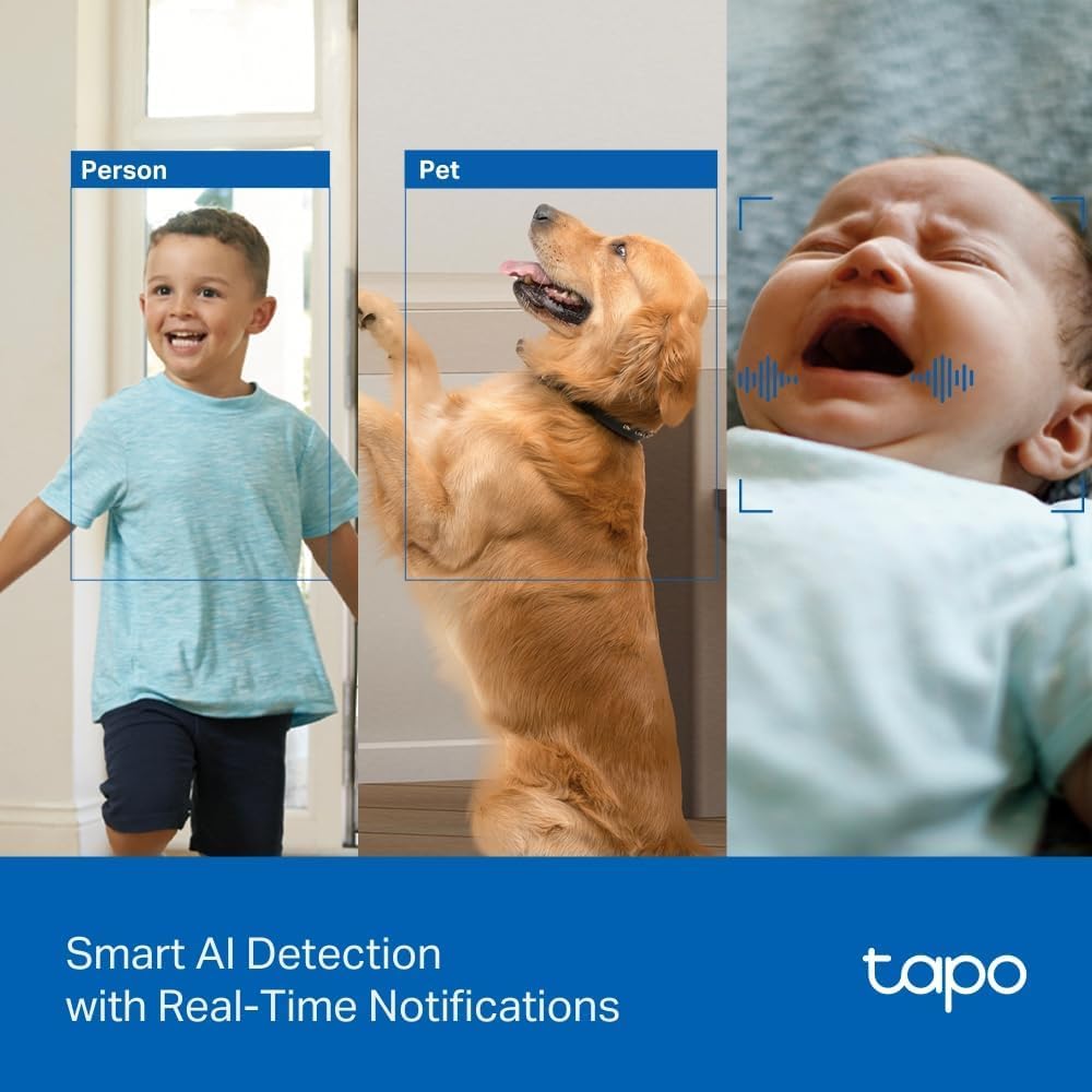 Tapo C250 4K 8MP Pan/Tilt Indoor Security Camera - 40ft Night Vision | AI Detection | Auto-Zoom Tracking 4