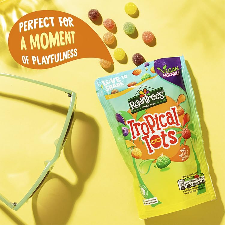 Rowntree's Tropical Tots Vegan Friendly Sweets Sharing Bag 140g