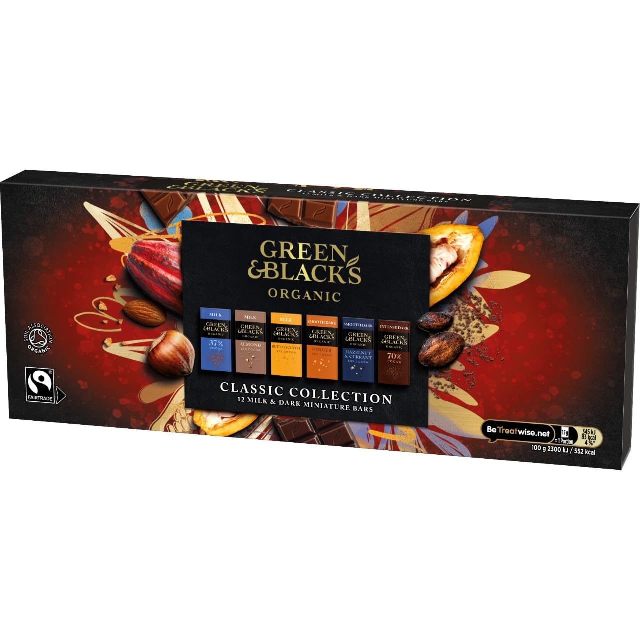 Green & Black's Organic Tasting Collection - Assorted Miniature Chocolate Bars Box of 12 2