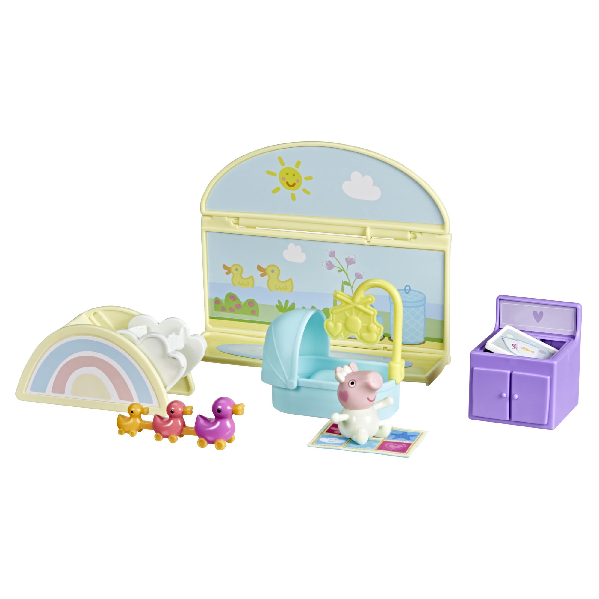 Peppa Pig Evie's Nursery Playset - 8 Pieces | 7.5-cm Scale Figure | Ages 3+