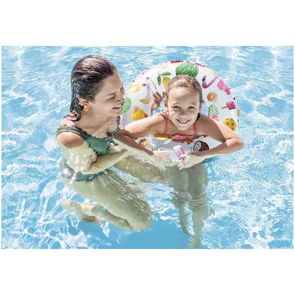 Intex Lively Print Swim Ring - 51cm Diameter | Multi-colour | Plastic 6