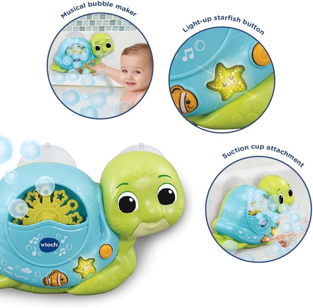 VTech Bubble Time Turtle - Interactive Bath Toy with Light-Up & Music for 1-3 Year Olds 2