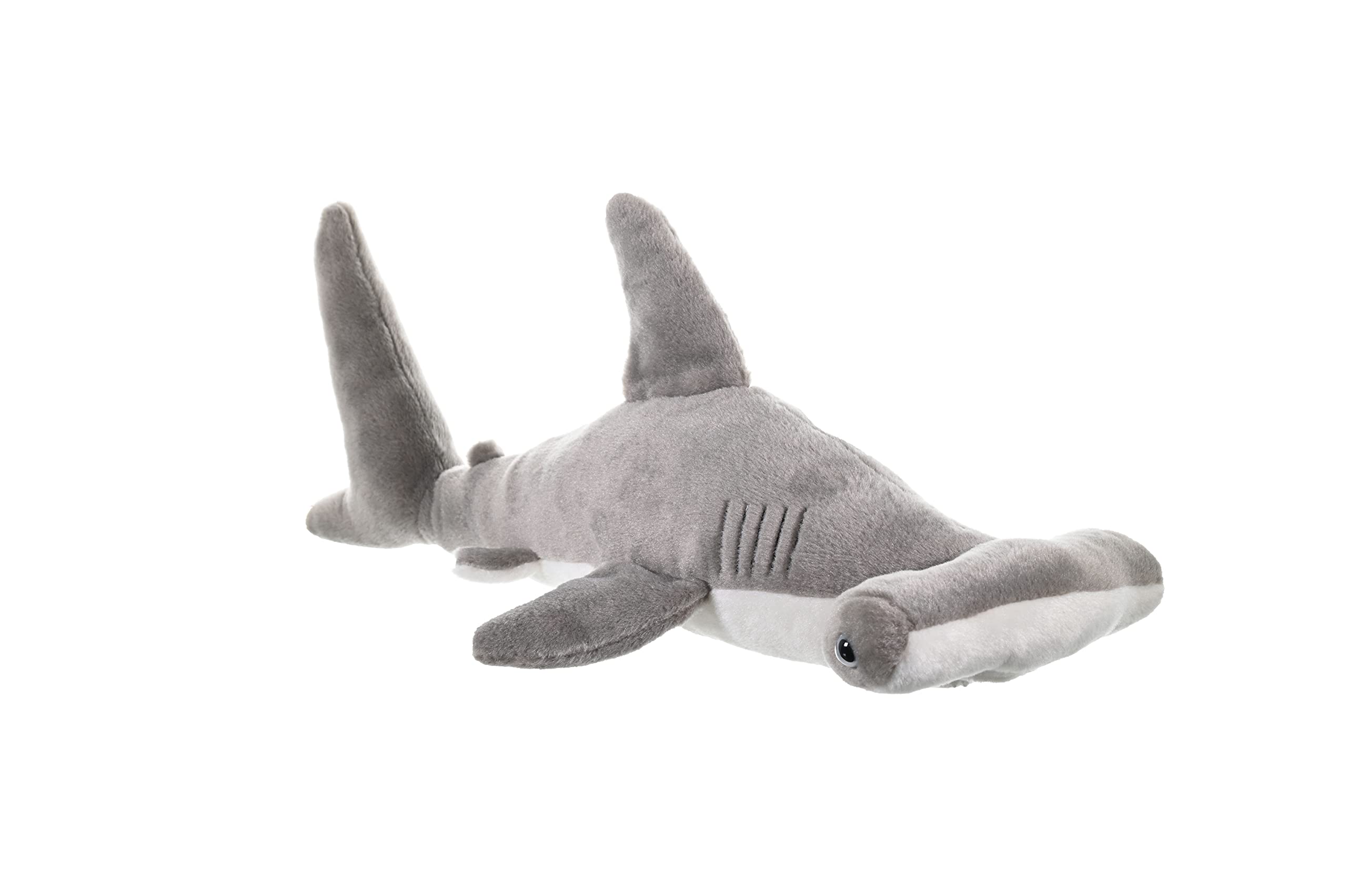 WILD REPUBLIC Hammerhead Shark Plush Soft Toy - Cuddlekins | 50 cm | Grey/White 5
