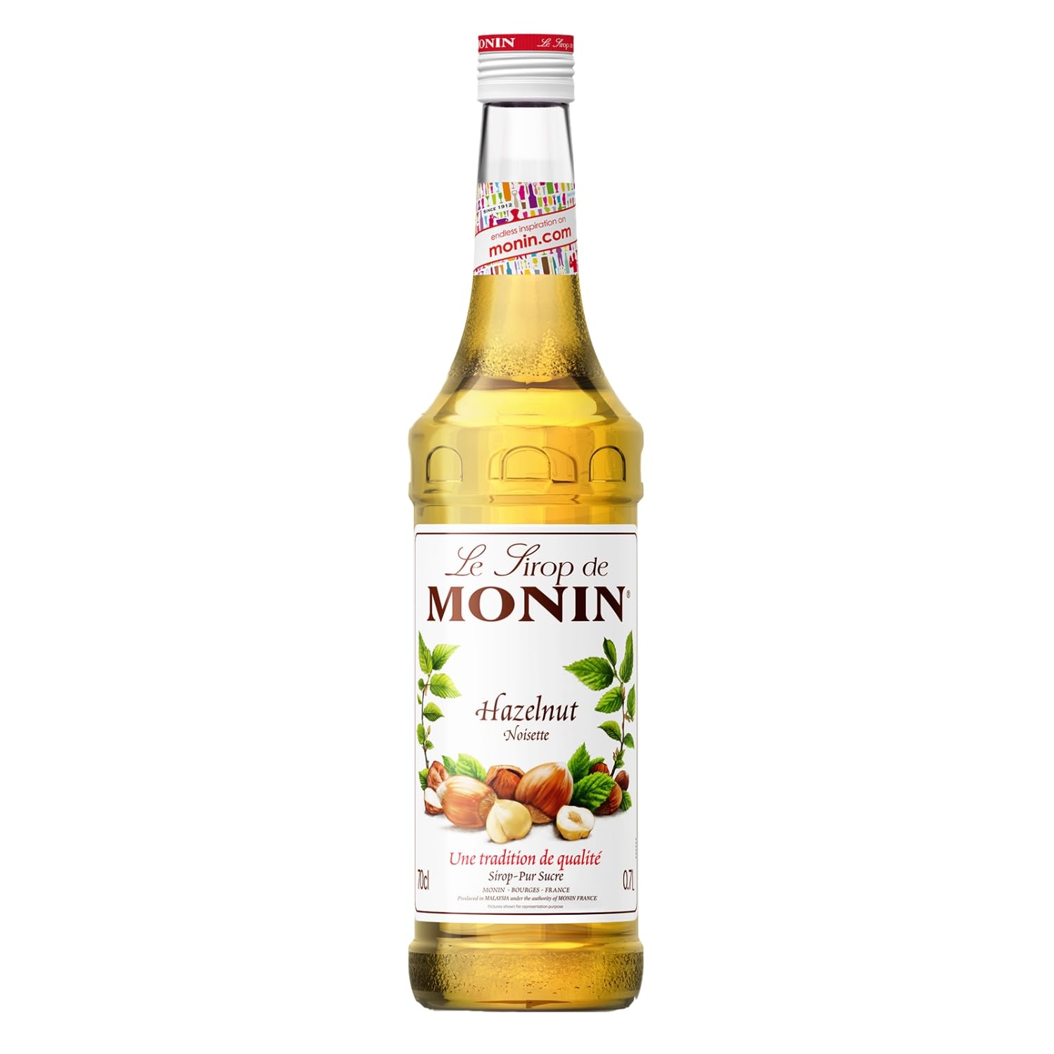 Monin Hazelnut Syrup - Pure Sugar, Natural Flavoring | 700ml Glass Bottle 1