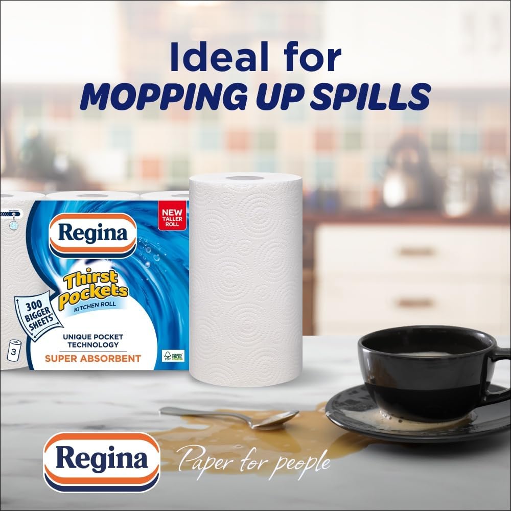 Regina - Thirst Pockets Kitchen Roll, 6 Rolls