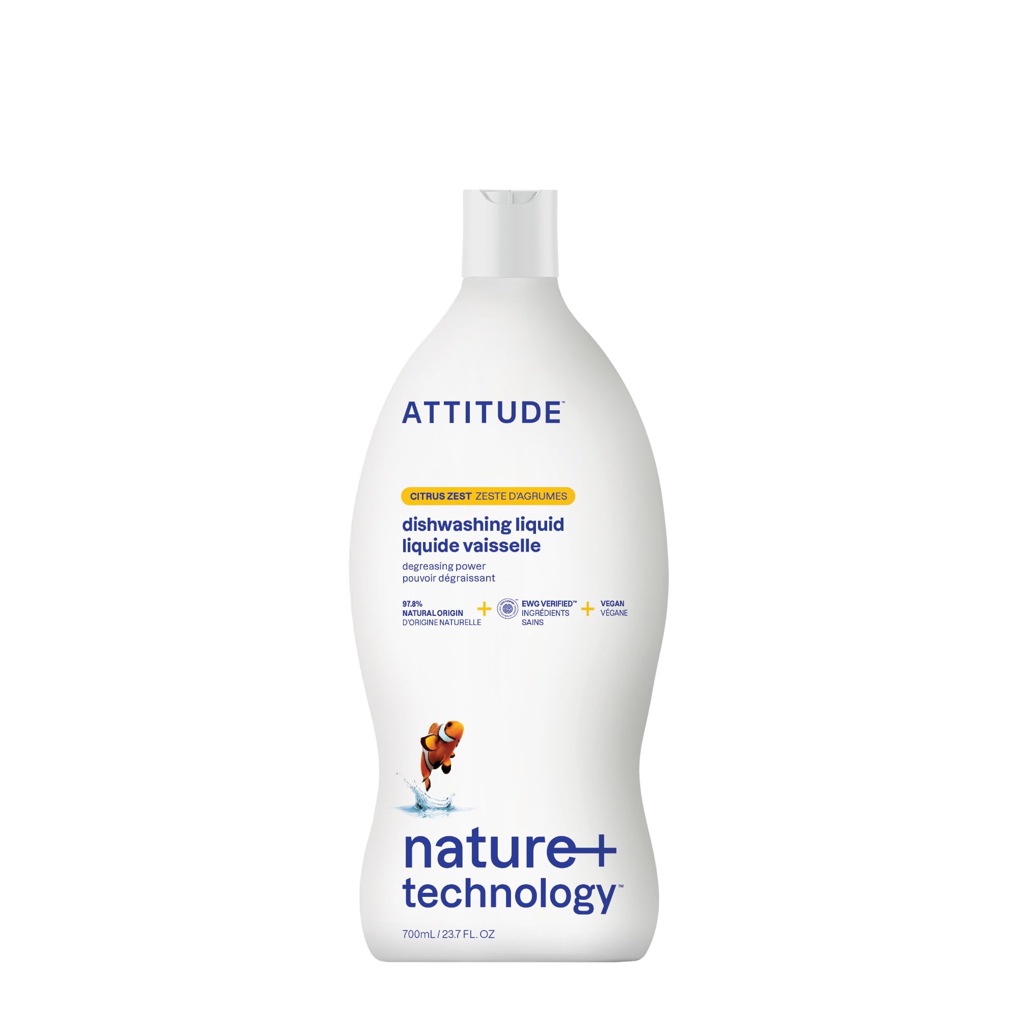 ATTITUDE Washing-Up Liquid - EWG Verified Plant-Based Dish Soap, Citrus Zest Scent, 700 ml 1