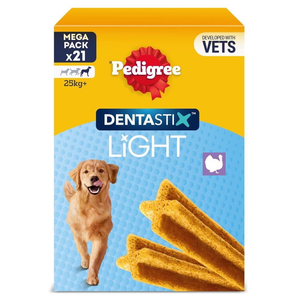 Pedigree Dentastix Light Dental Chews for Large Dogs | Reduces Tartar by 85% | 21 Sticks