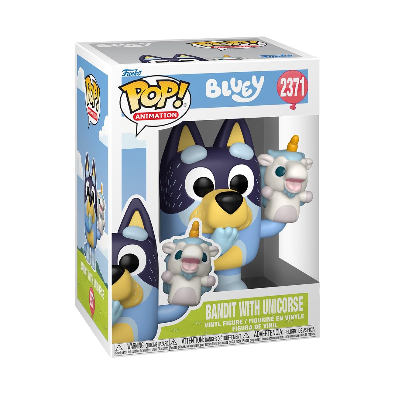 Funko POP! Animation: Bluey - Bandit with Unicourse Vinyl Figure | Approx. 3.75 inches | Multicolor 1