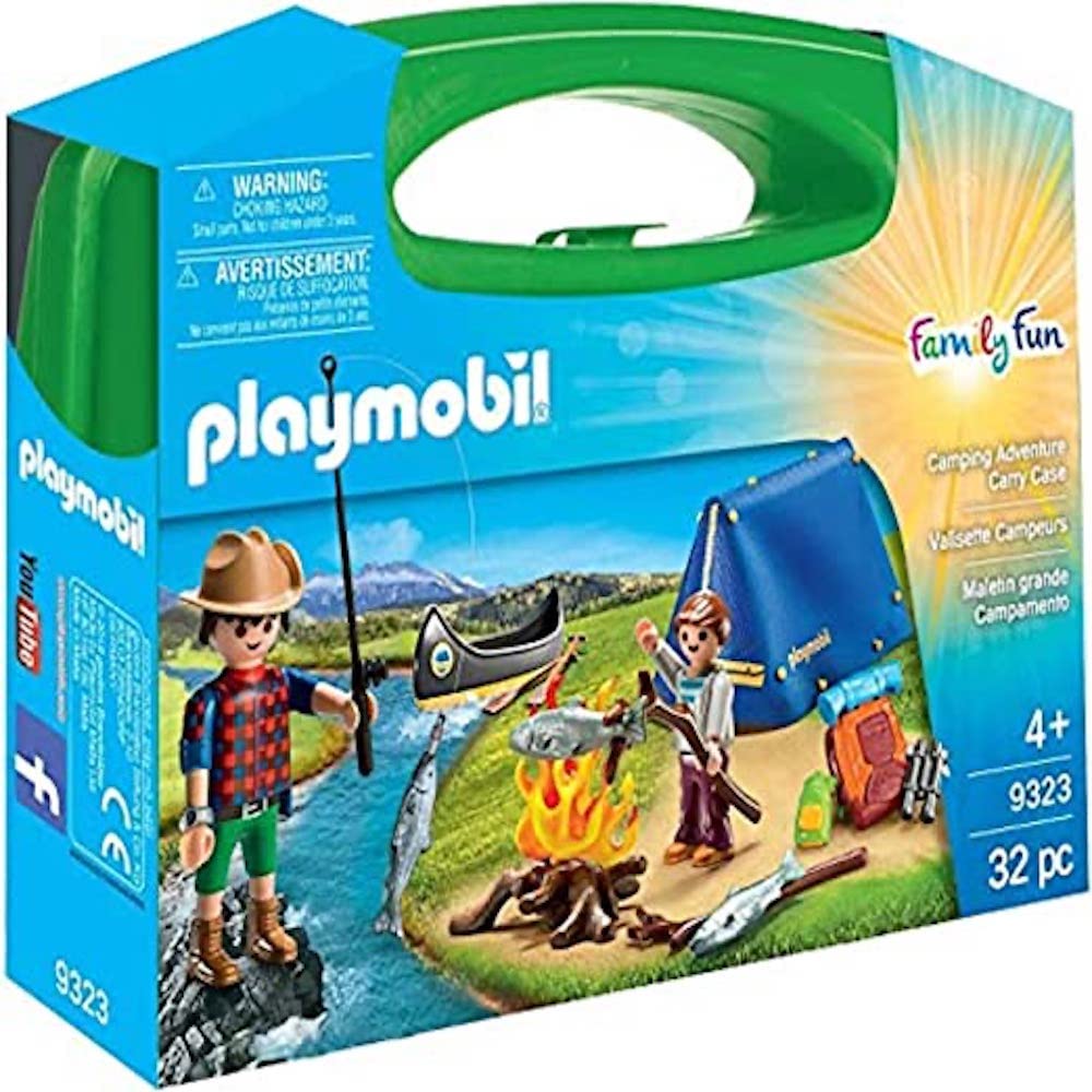 Playmobil 9323 Camping Carry Case Playset - Includes 2 Figures, Tent, Canoe | Ages 4+ 1