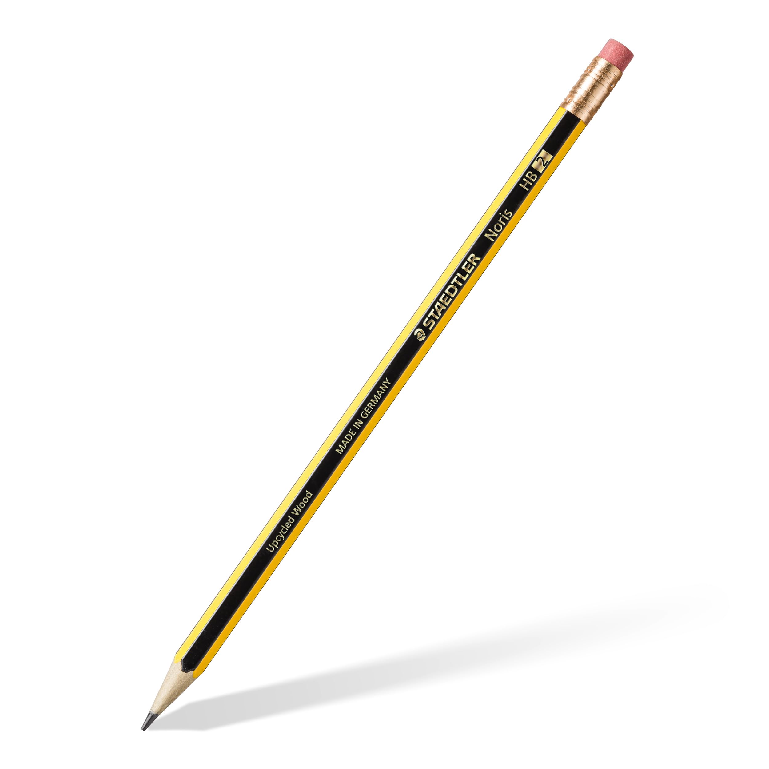STAEDTLER Noris Graphite Pencil with Eraser Tip HB - Break-Resistant Wood Casing (3 Count) 2