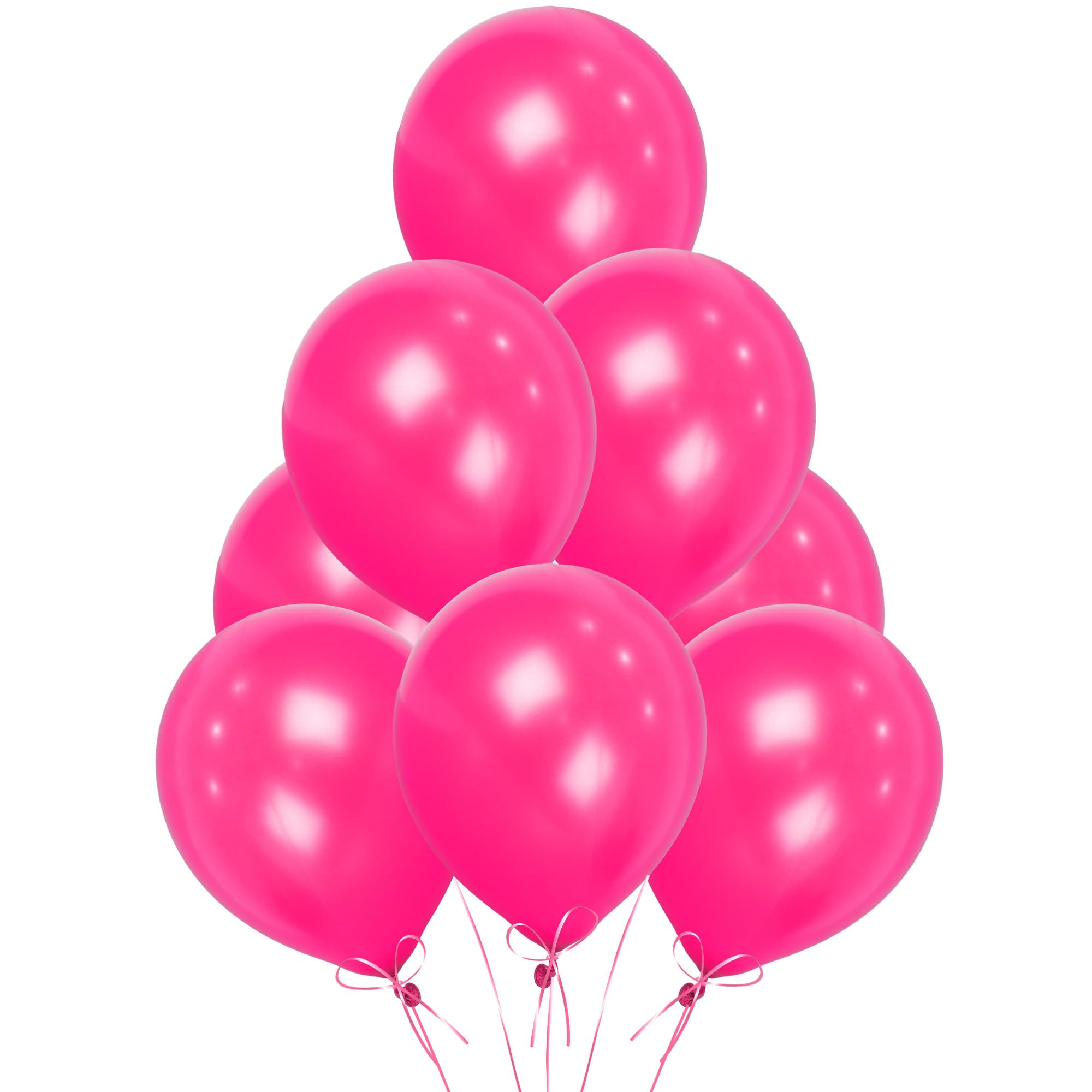 SHATCHI Fuchsia Pink Balloons - 25 Pack, 12 Inch Thick Latex, Biodegradable | Supports Helium & Air