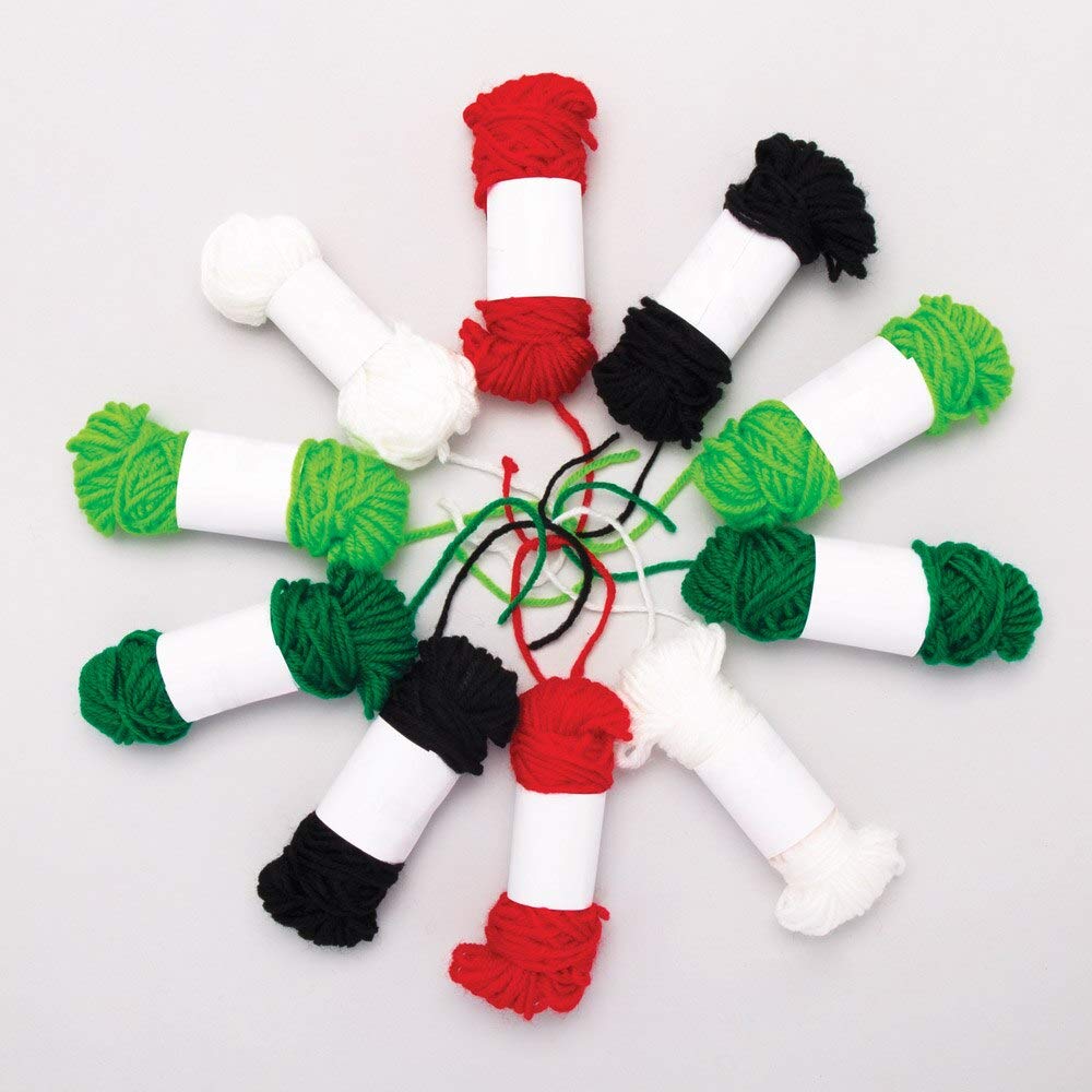 Baker Ross Christmas Wool Value Pack - Assorted Festive Craft Yarn for Kids (Pack of 10) 2