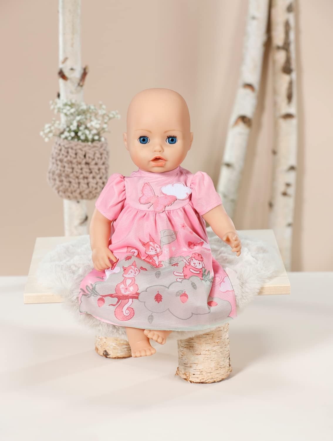 Baby Annabell Pink Dress 709603 - Cute Sheep & Squirrel Pattern for 43cm Dolls 4