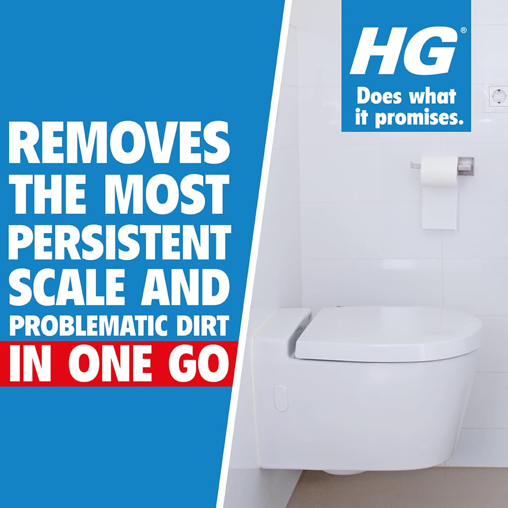 HG Super Powerful Toilet Cleaner Gel - 500ml Bathroom Descaler for Limescale & Stains