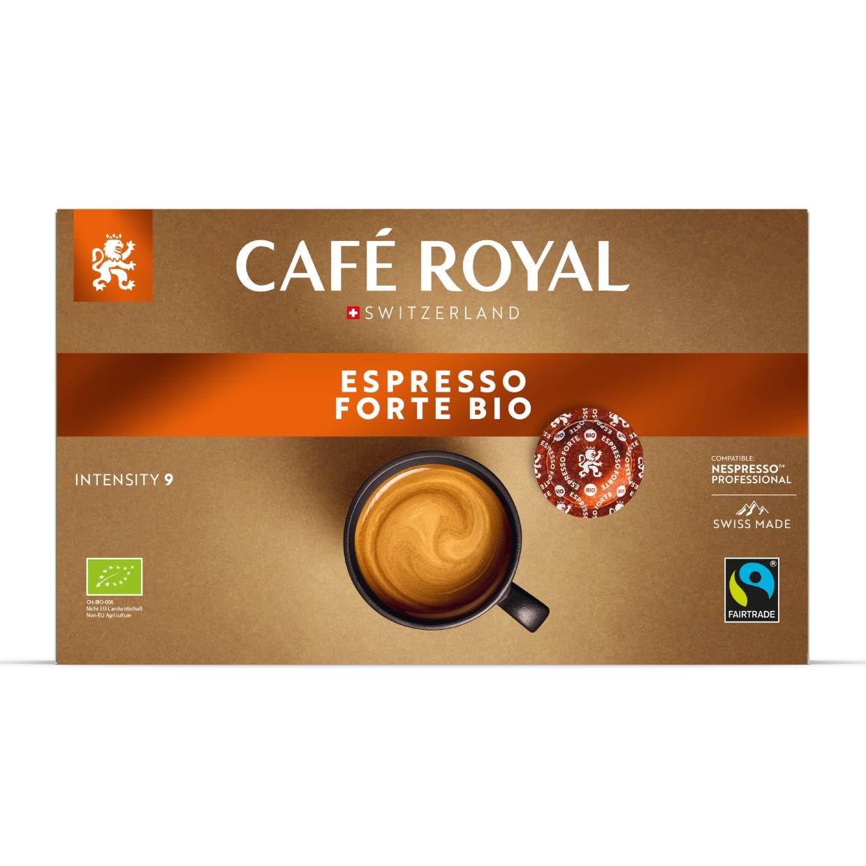 Café Royal Professional Pads - Organic Espresso Forte | 50 Count | Nespresso Professional Compatible