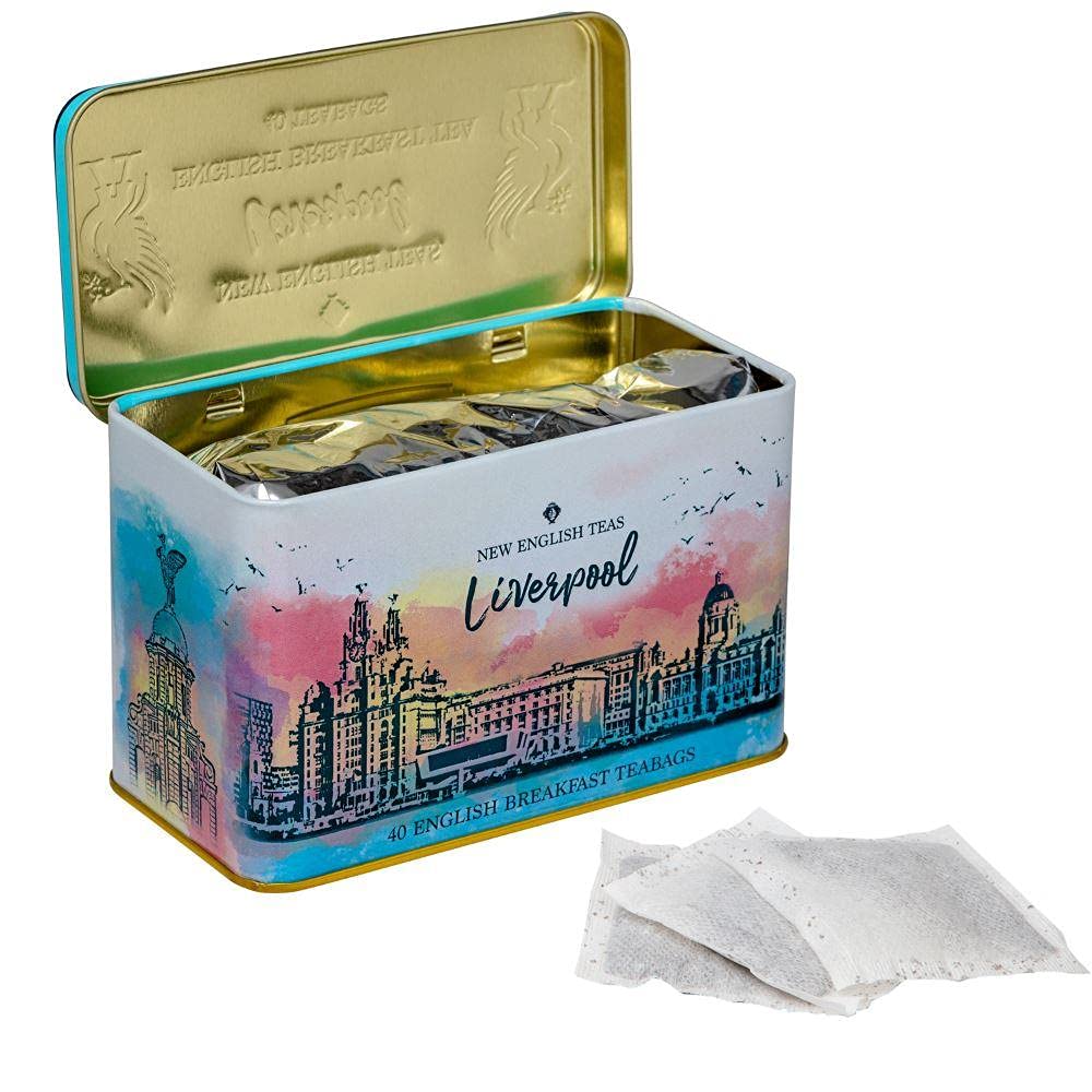 New English Teas Liverpool Gifts Tea Caddy with 40 English Breakfast Teabags 3