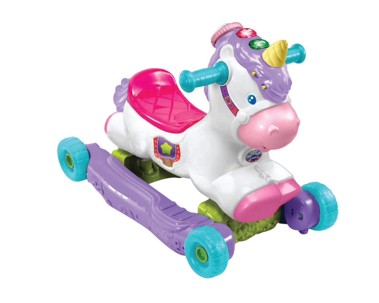 VTech Rock and Ride Unicorn - 2-in-1 Ride-On & Rocker | Interactive Learning Toy for 18-36 Months
