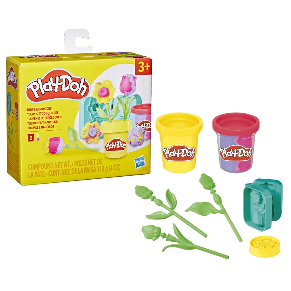 Play-Doh Tulips & Daffodils Flower Toy - Arts & Crafts Kit for Kids Ages 3+ 1