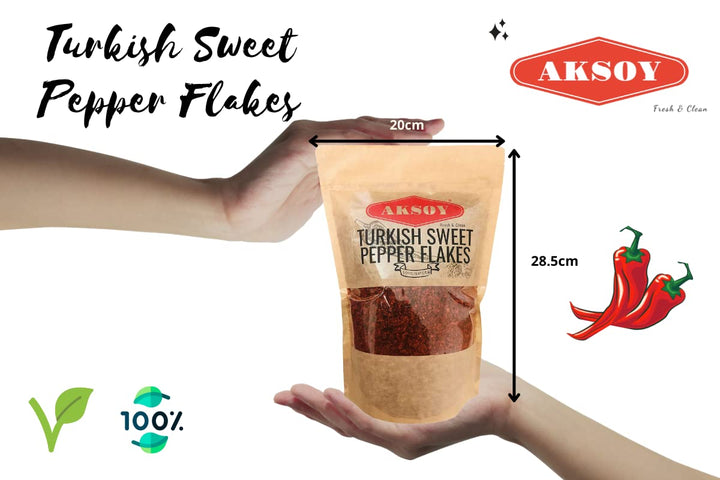 Aksoy Premium Quality Turkish Sweet Red Pepper Flakes (Turk Kirmizi Pul Biber)