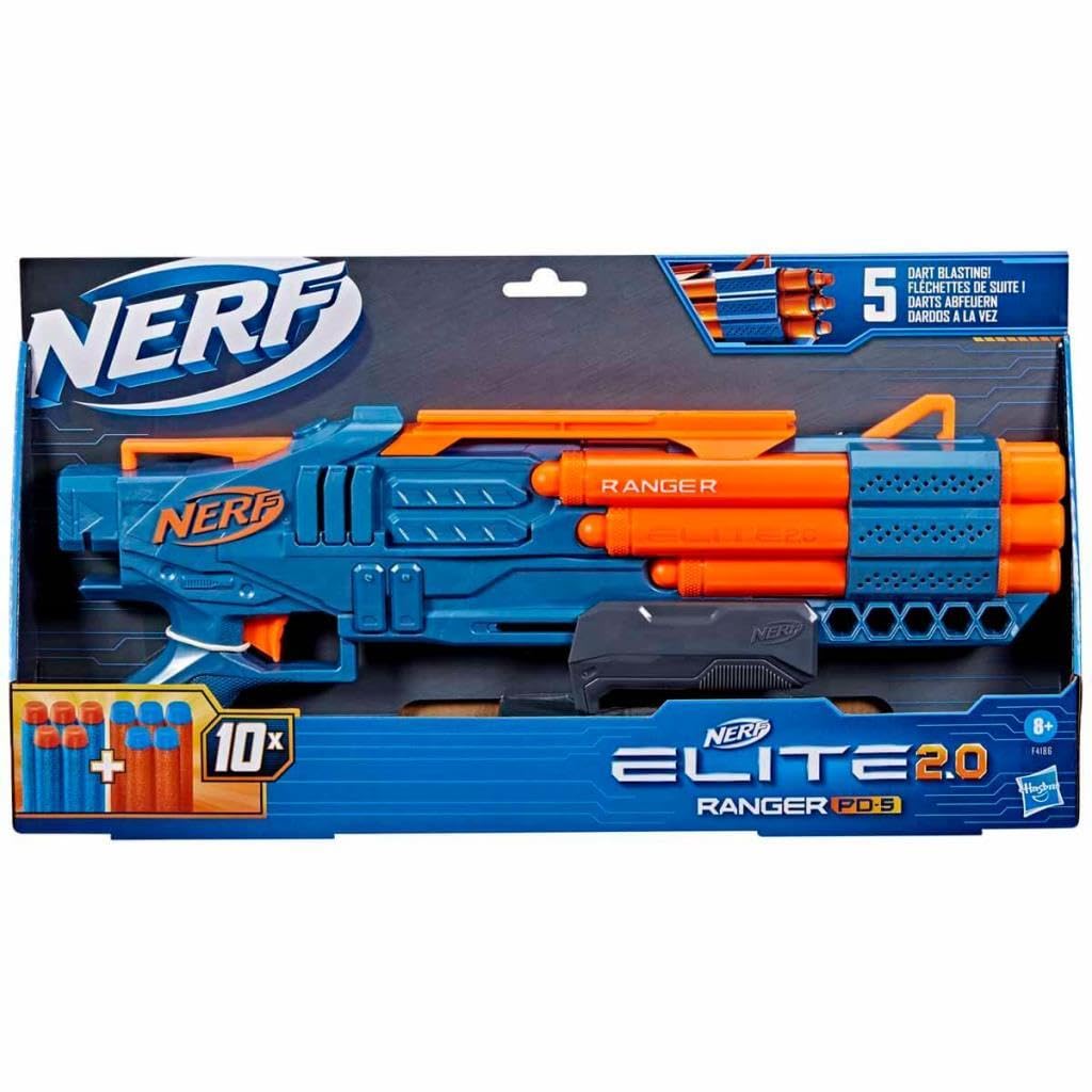 Nerf Elite 2.0 Ranger PD-5 Blaster - 5-Barrel Pump-Action Foam Dart Gun 2