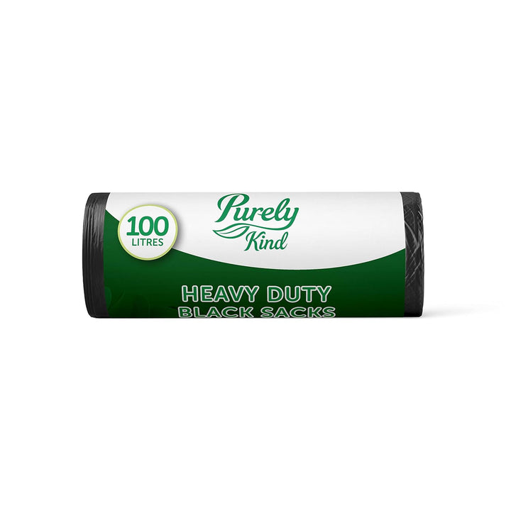 Blake & White Purely Kind Heavy Duty Black Sacks | 100L | Roll of 30