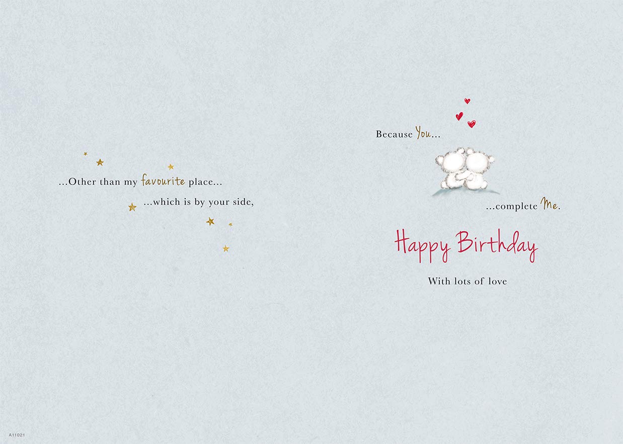 Piccadilly Greetings Husband Birthday Card - Cute Bears In Car Design | 10 x 7 Inches