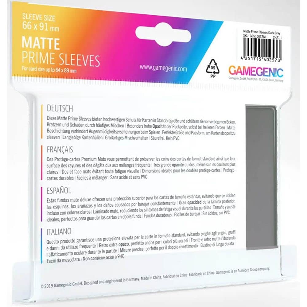 Gamegenic Matte Prime Sleeves - Double-Sleeving Ready | Anti-Glare Matte Finish | 100 Pack 2